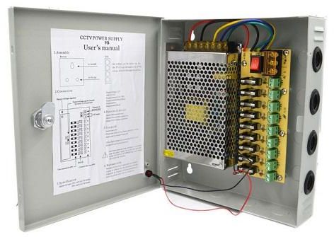 9 WAY CCTV CAMERA POWER SUPPLY 12V DC 9 CH/PORT 10 AMP DISTRIBUTION BOX 2 X KEY alternate