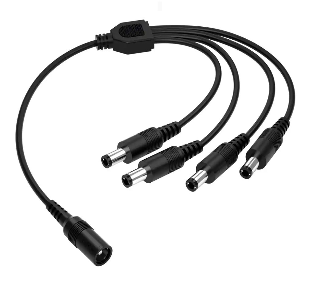 4 Way DC Jack/Plug Splitter Cable