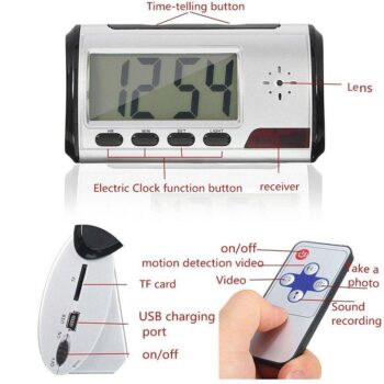 Motion Detection SPY hidden DVR Camera Clock
