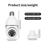 HD Light Bulb Camera Color Night Vision Wireless Wifi Camera Smart Security Camera 1080P 360 Rotate Wifi IP PTZ For Outdoor RV04743