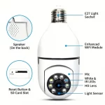 HD Light Bulb Camera Color Night Vision Wireless Wifi Camera Smart Security Camera 1080P 360 Rotate Wifi IP PTZ For Outdoor RV04743